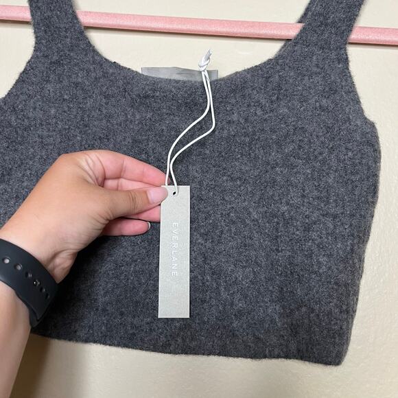 Everlane The Cozy Stretch Crop Tank Top Gray Womens Size XS Wool Yak Hair NEW - Picture 4 of 5